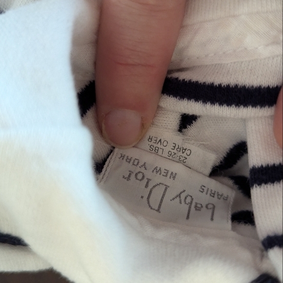 Striped Baby Outfit with White Pants - Picture 3 of 3